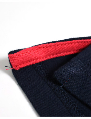 patte d'ouvertures latérales du Polo manches courtes Lorenzo Otago rugby marine pour homme