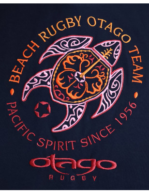 broderie dos du Polo manches courtes Pacitort Otago rugby bleu marine pour homme