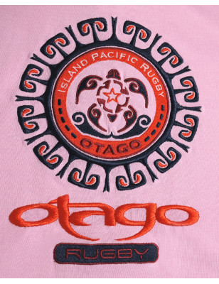 broderie dos du Polo manches courtes Maungatu Otago rugby rose pour homme