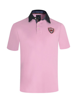 face du Polo manches courtes Maungatu Otago rugby rose pour homme