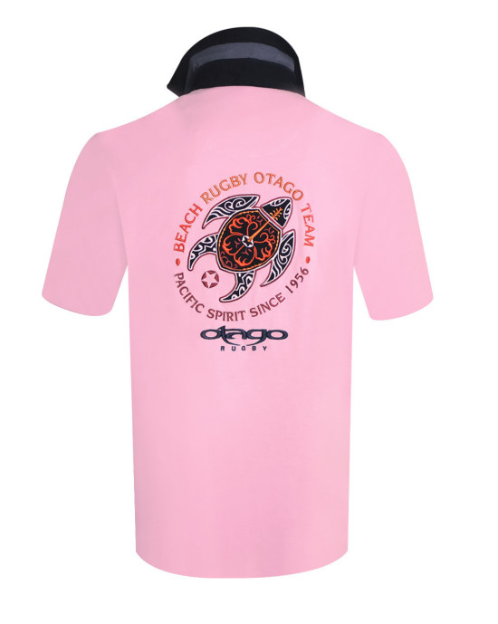 dos du Polo manches courtes Pacitort Otago rugby rose pour homme