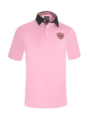 face du Polo manches courtes Pacitort Otago rugby rose pour homme