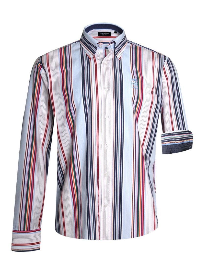 290 CHEMISE ML OTAGO RAYEE BLEU CIEL