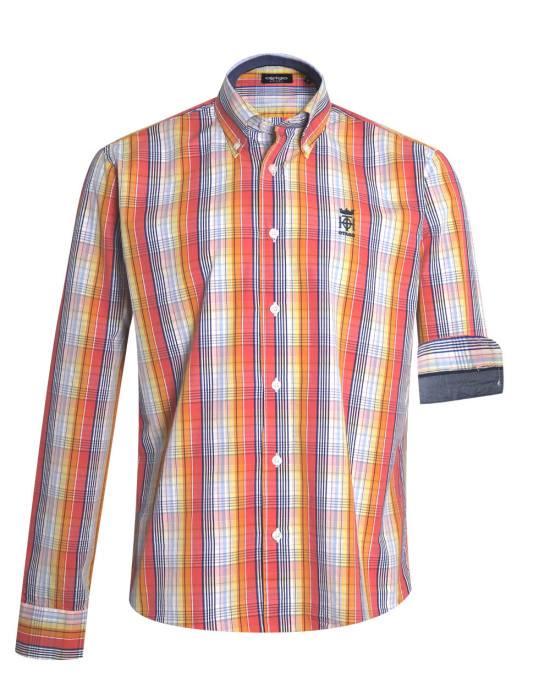 face de la Chemise manches longues pour homme 289 Otago multicolore à carreaux