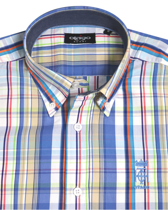 288 CHEMISE ML OTAGO CARREAUX BLEU
