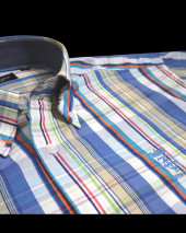 288 CHEMISE ML OTAGO CARREAUX BLEU