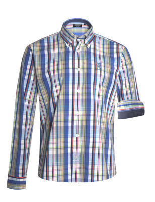 288 CHEMISE ML OTAGO CARREAUX BLEU