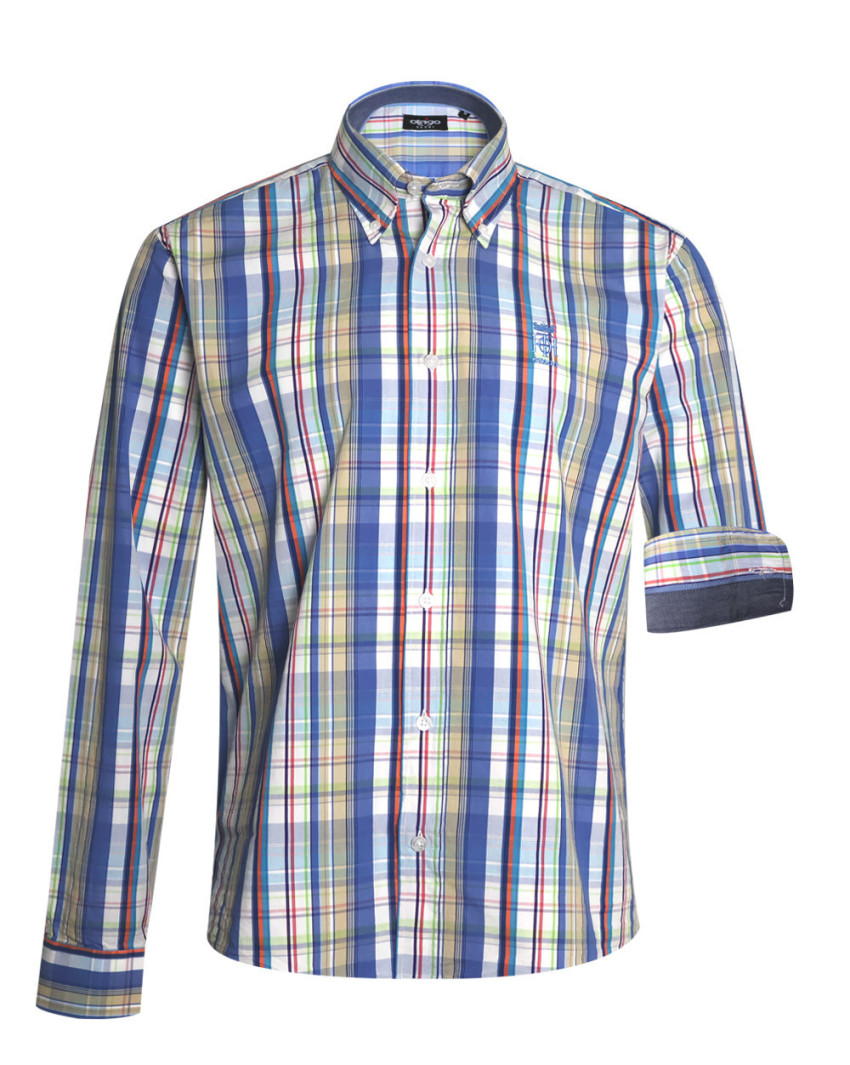 288 CHEMISE ML OTAGO CARREAUX BLEU