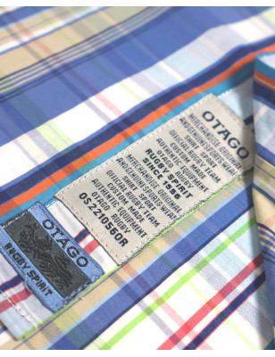 patte de la Chemise manches longues pour homme 288 Otago bleue à carreaux