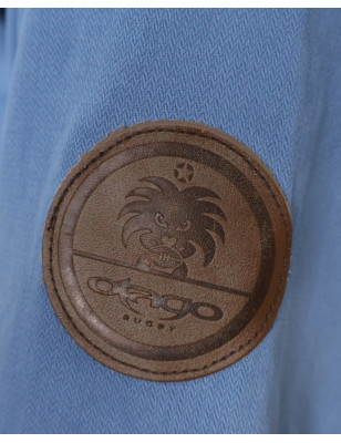 écusson cousu sur la manche de la Veste Toile Boutonnée Ohio Otago Rugby indigo marine pour Homme