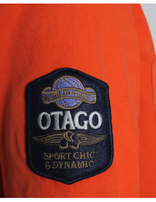 écusson sur la manche droite de la Veste Toile Boutonnée Otago Rugby orange pour Homme