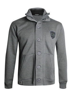 COMBE SWEAT ZIP BOUTON OTAGO GRIS FONCÉ