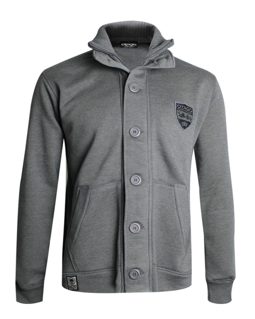 COMBE SWEAT ZIP BOUTON OTAGO GRIS FONCÉ COMBE SWEAT ZIP BOUTON OTAGO GRIS FONCÉ