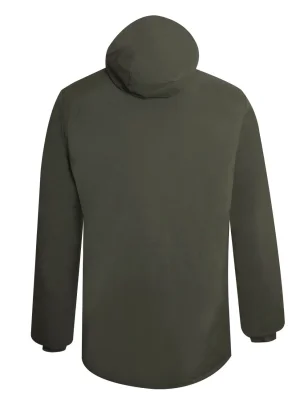 dos de la Doudoune longue kaki déperlante pour homme Lamyan Otago rugby avec capuche