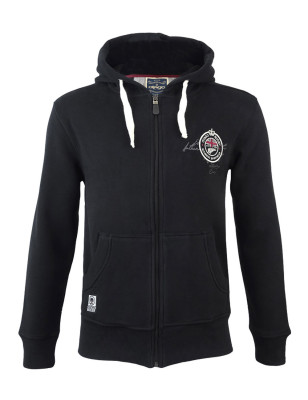 face du Sweat zippé à capuche Kingdom otago rugby noir homme