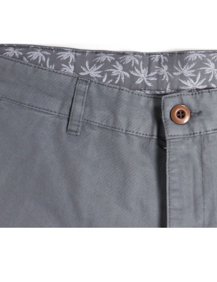 2 poches latérales et fermeture avec braguette et bouton du pantalon Chino Otago gris foncé pour homme